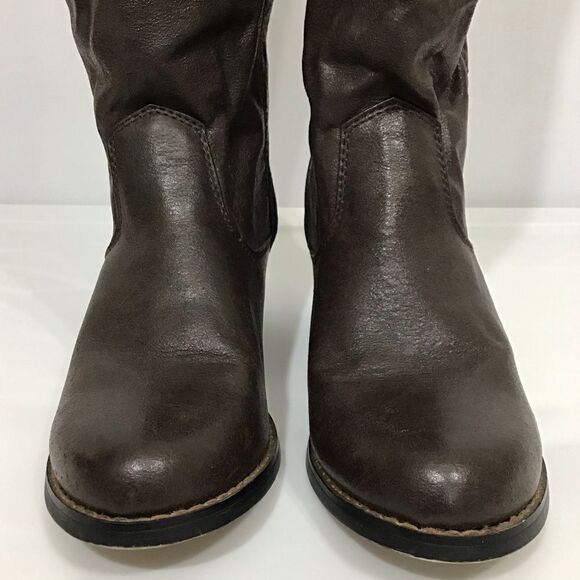 Durango Brown Western Style Leather Platform Riding Boots Tall Boot Size 8 - Picture 5 of 16